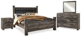 Hoover Furniture Outlet - Ashley Furniture - Wynnlow King Poster Bed, Dresser, Mirror and Nightstand - King Poster Bed, Dresser, Mirror and Nightstand - B440B29